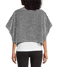Multiples - Yarn-dyed Boat Neck Poncho Top