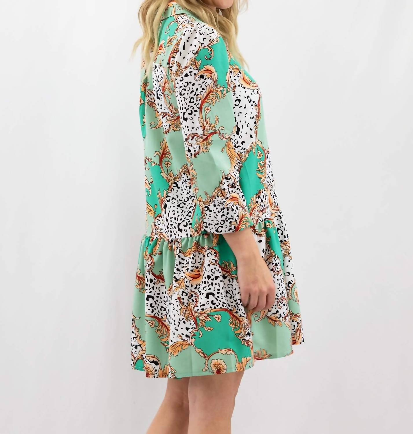 Sundayup - Shift Three-Quarter Sleeves Dress