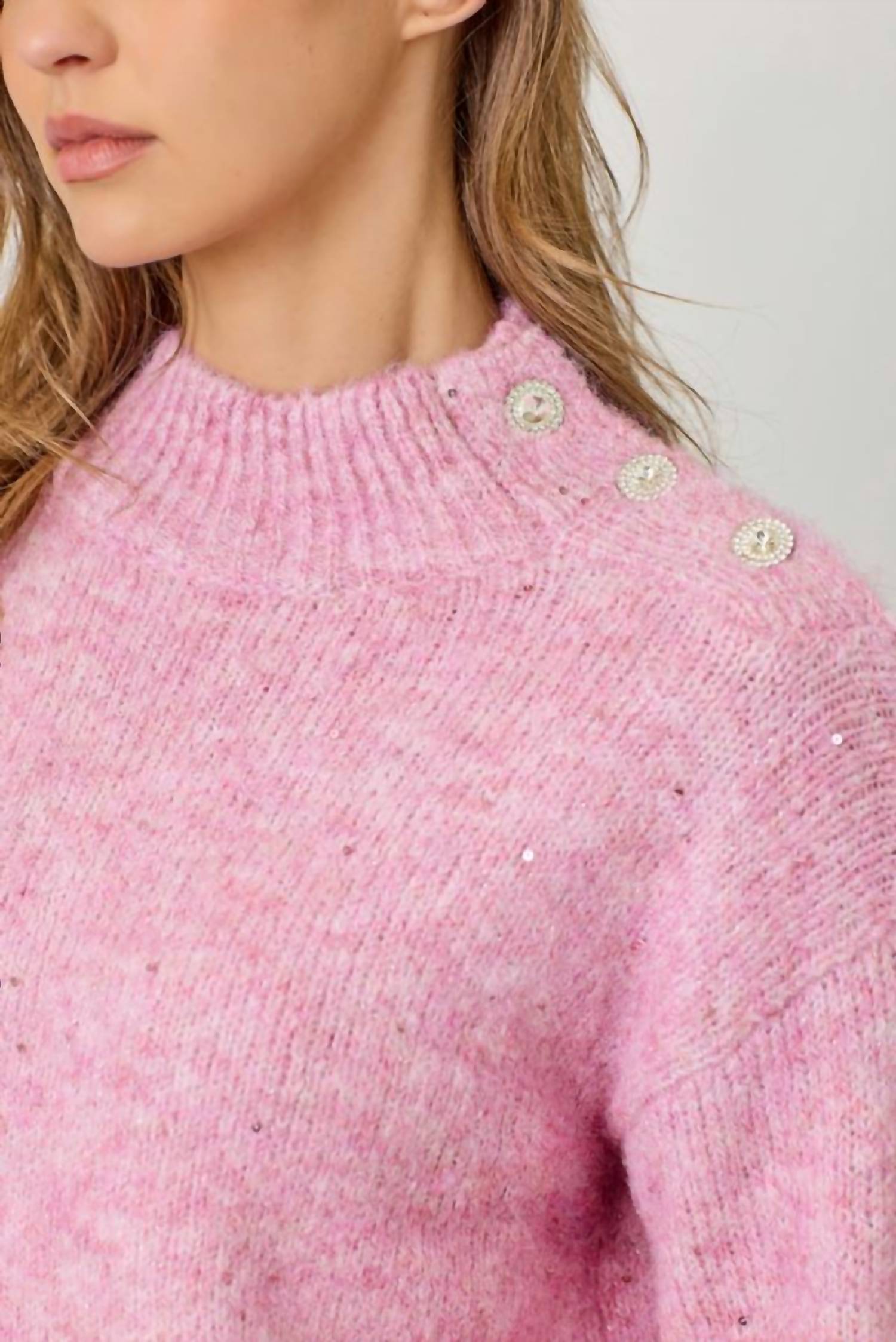 Mystree - Shimmer & Shine Mock Neck Sweater