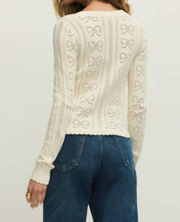 Z Supply Gema Long Sleeve Cardigan in cloud - women's cardigan - alternate view
