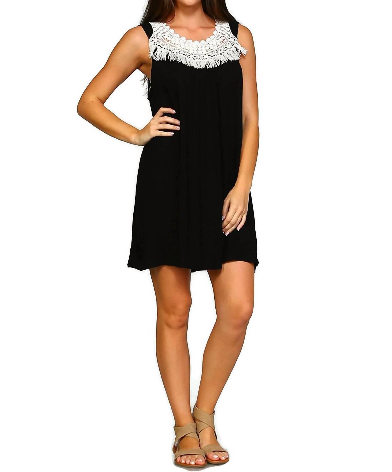 Velzera - Crochet Fringe Mini Dress