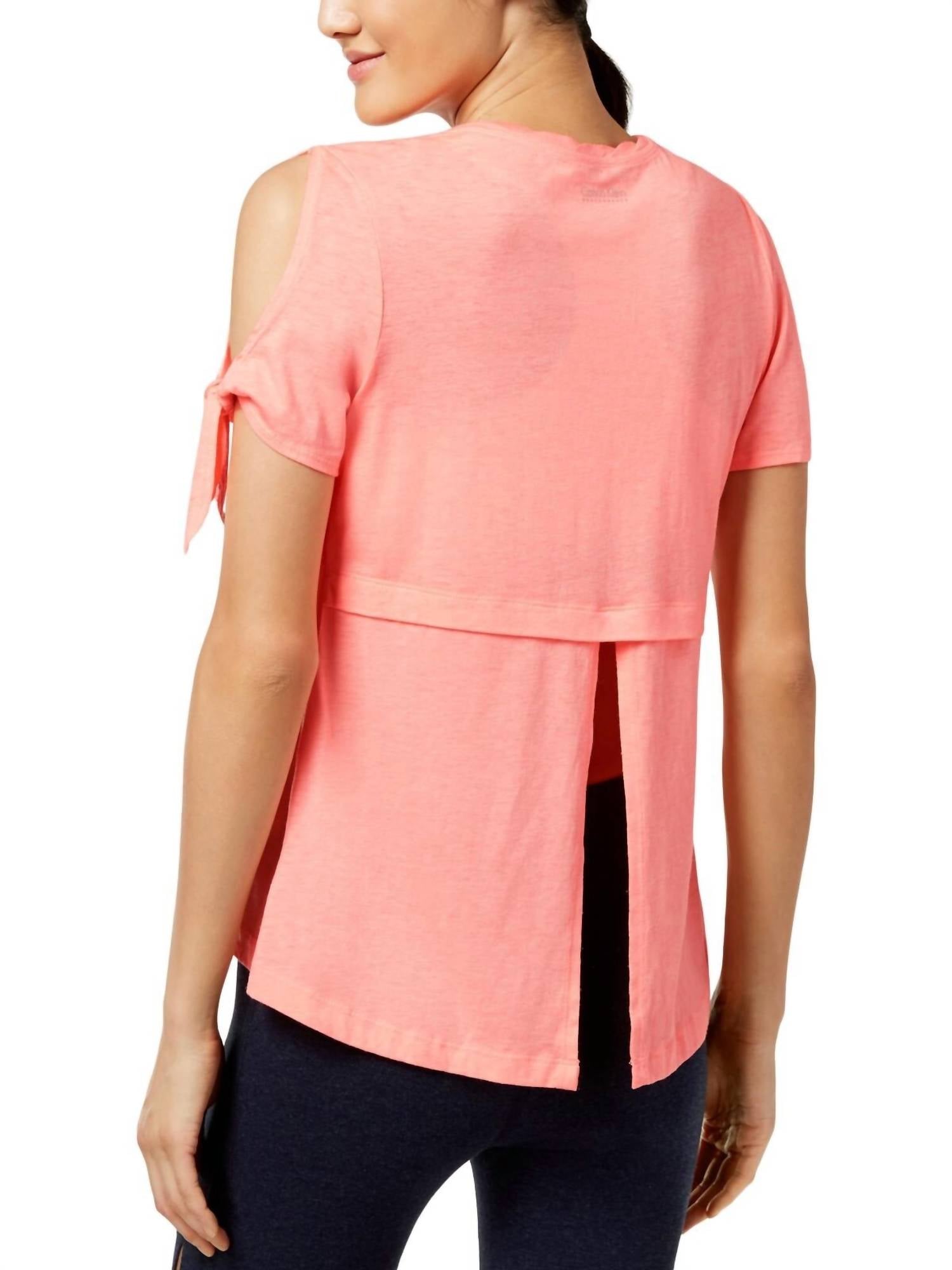 Calvin Klein - Performance Icy Wash Cold Shoulder Vented Back T-Shirt