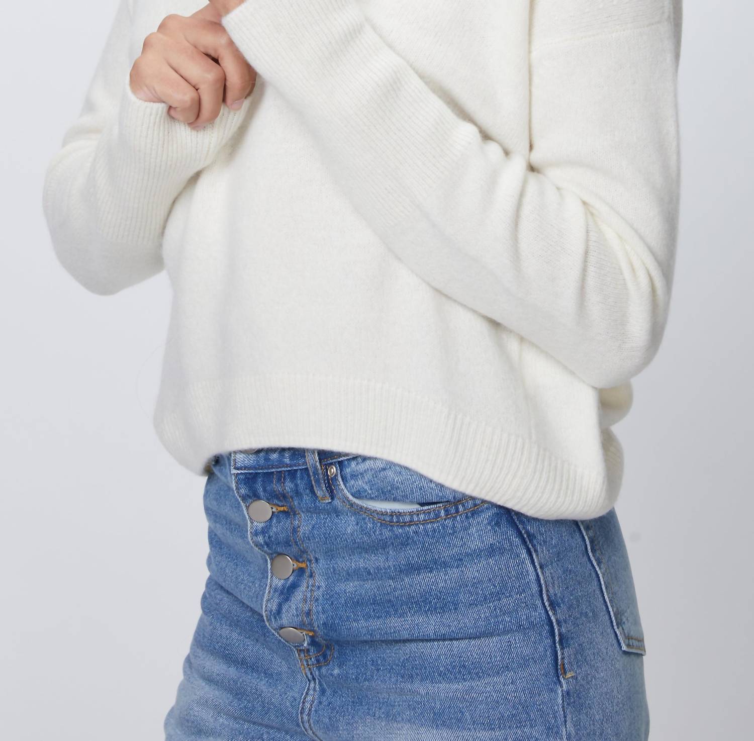 CROPPED CASHMERE JUMPER