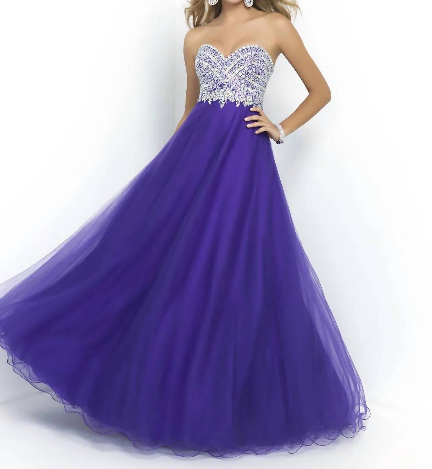 Blush Prom - Strapless Beaded Bodice Ball Gown