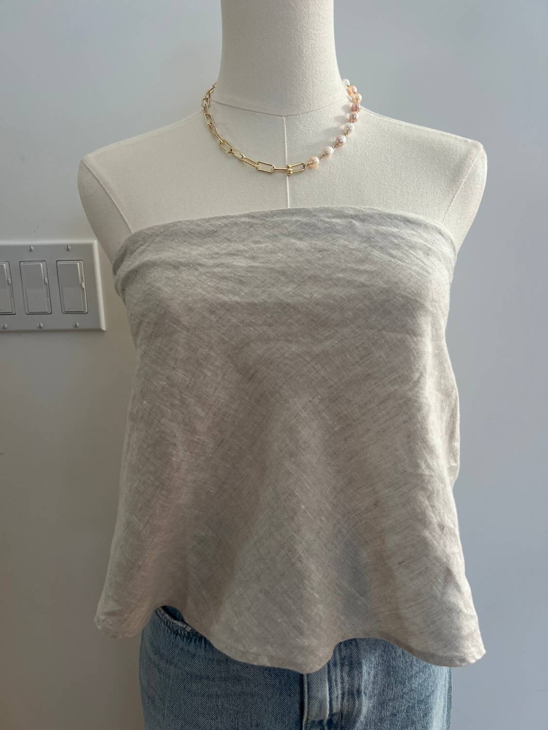 By Together - Women's Linen Strapless Top