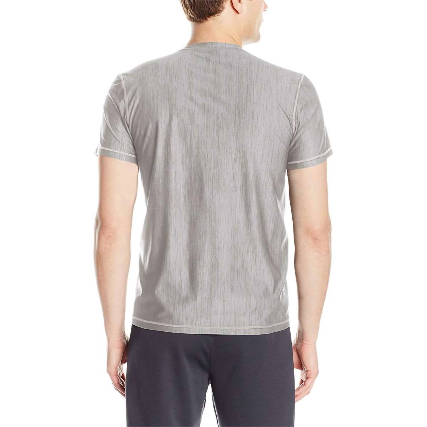 adidas Men's Vertical Heather Short Sleeve Tee in gray - men's t-shirt - detail view