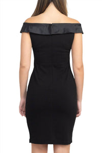 S.L. Fashions - Off Shoulder Ruched Bodice Detail Dress