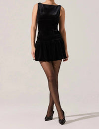 ASTR Jinka Skirt Set in black - women's sleepwear