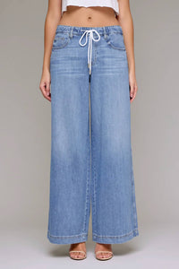 Hidden - NORI Elastic Waist Wide-Leg Denim Jeans