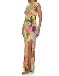 Luli Fama - Opulent Eden Cap Sleeve Long Dress
