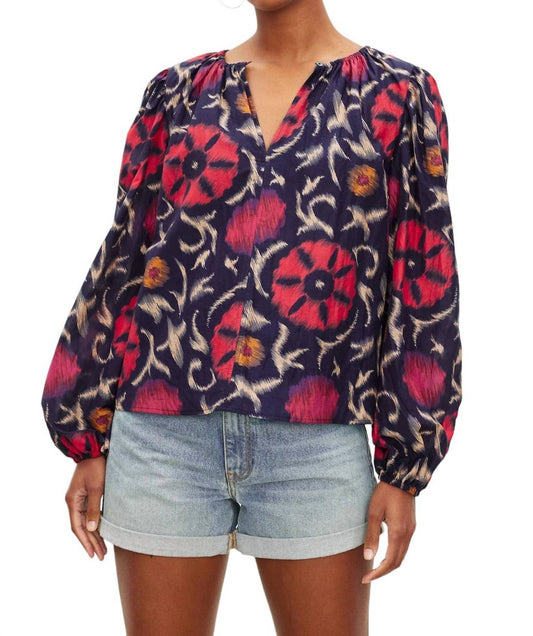 Velvet By Graham & Spencer - Fraser Printed Silk Cotton Voile Top