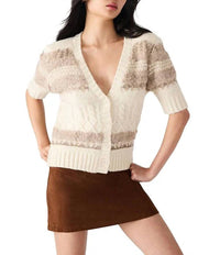 STEVE MADDEN Tibi Short Sleeve Cardigan in multi - women's cardigan