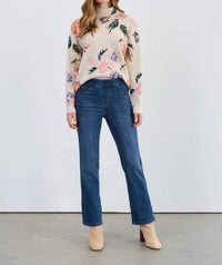 Fdj - Pull On Straight Ankle Denim Jean