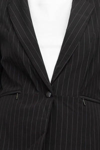 Peace Of Cloth - Woven Long Sleeve Notched Lapel Blazer