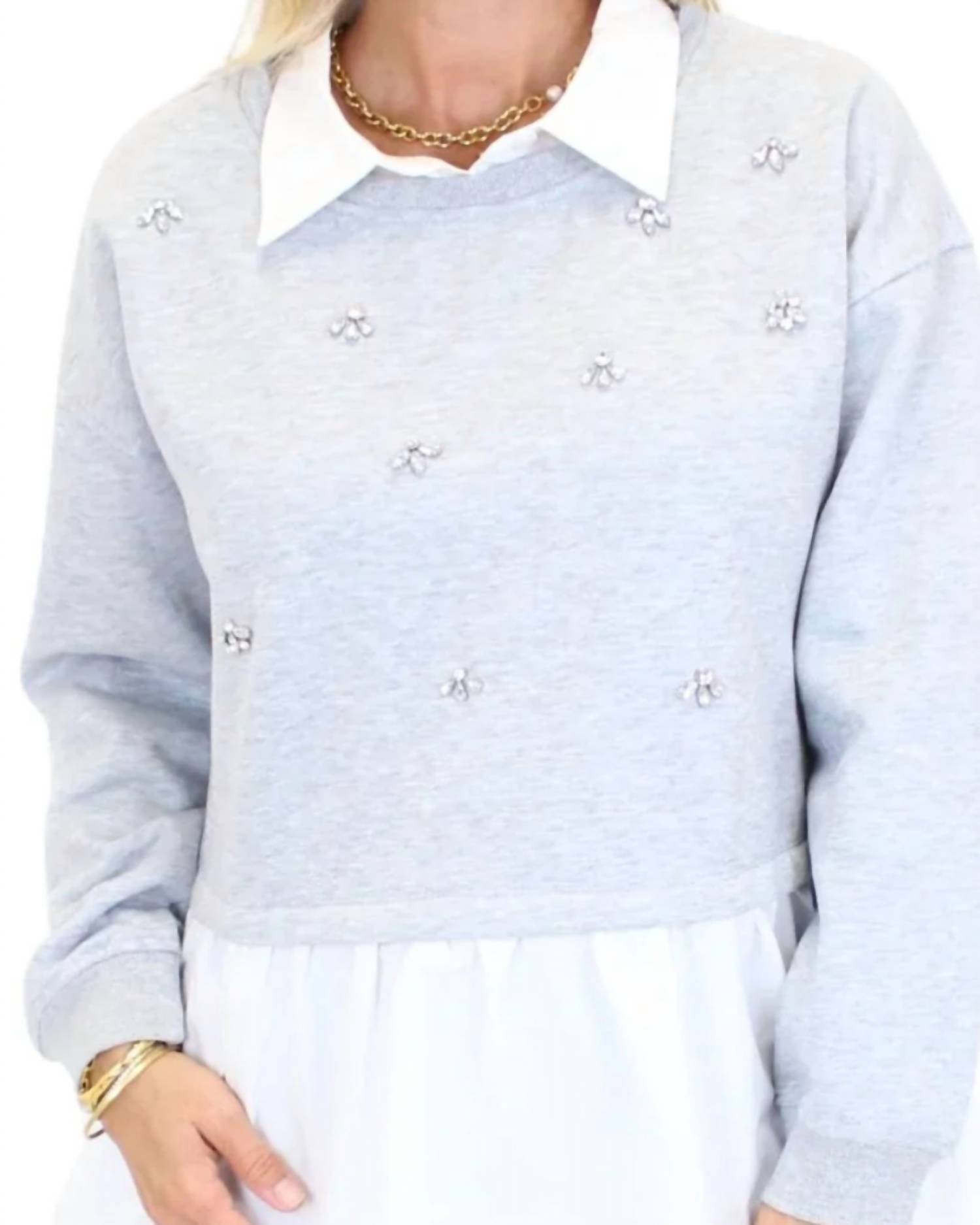 Fate By Lfd - Embellished Twofer Sweatshirt