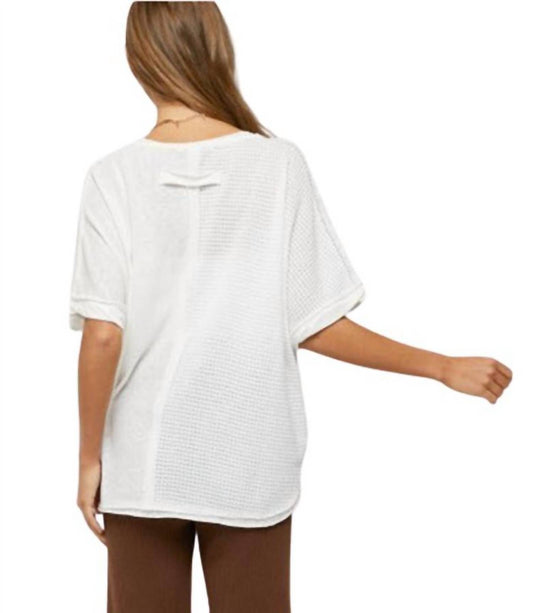 Davi & Dani - Knit Button V-neck Top