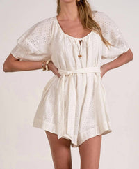 Elan - Eyelet Tie Front Romper