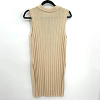 Sage The Label - Women's Ribbed Button Up Collared Long Sleeveless Cardigan