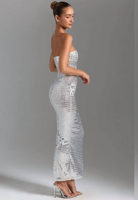 Oh Polly - Amaya Embellished Bandeau Maxi Dress