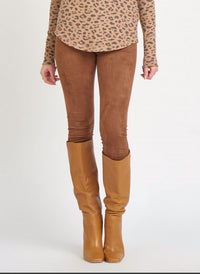 Dex Faux Suede Leggings in camel - women's pants