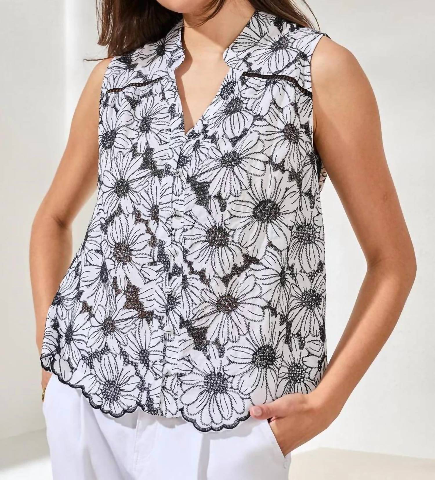 Tribal - Embroidered Floral Blouse