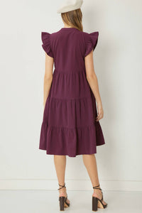 Entro - Ruffled Pocket Tiered Midi Dress