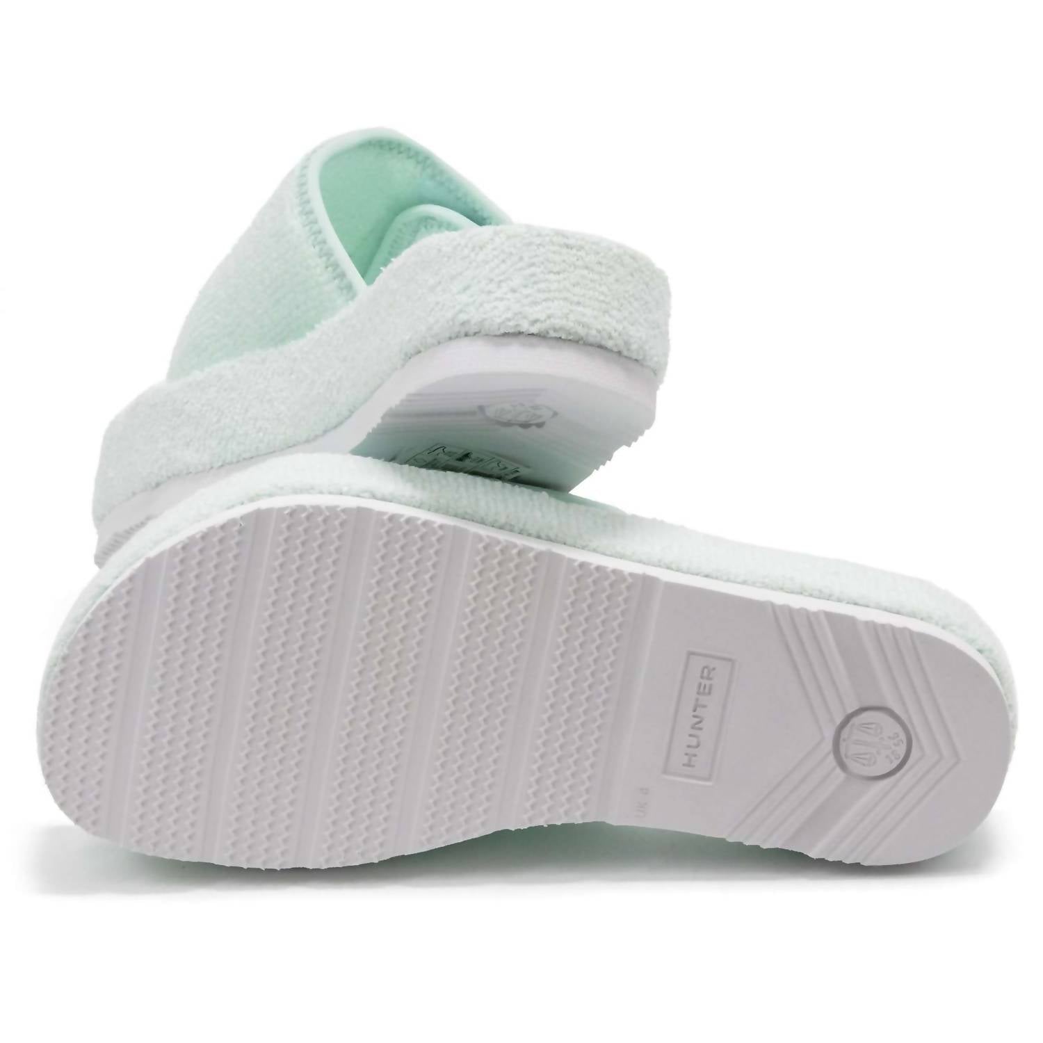 HUNTER Women's Original Terry Towelling Logo Slides in spearmint - women's shoe - view 7