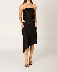 Cotton Candy La - Y2k Asymmetrical Satin Handkerchief Hem Midi Skirt