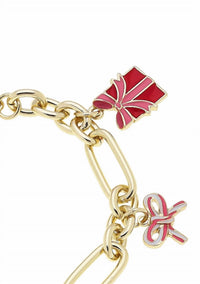 CANVAS Style Women's Christmas Cheer Enamel Charm Bracelet in red pink white - women's jewelry - detail view