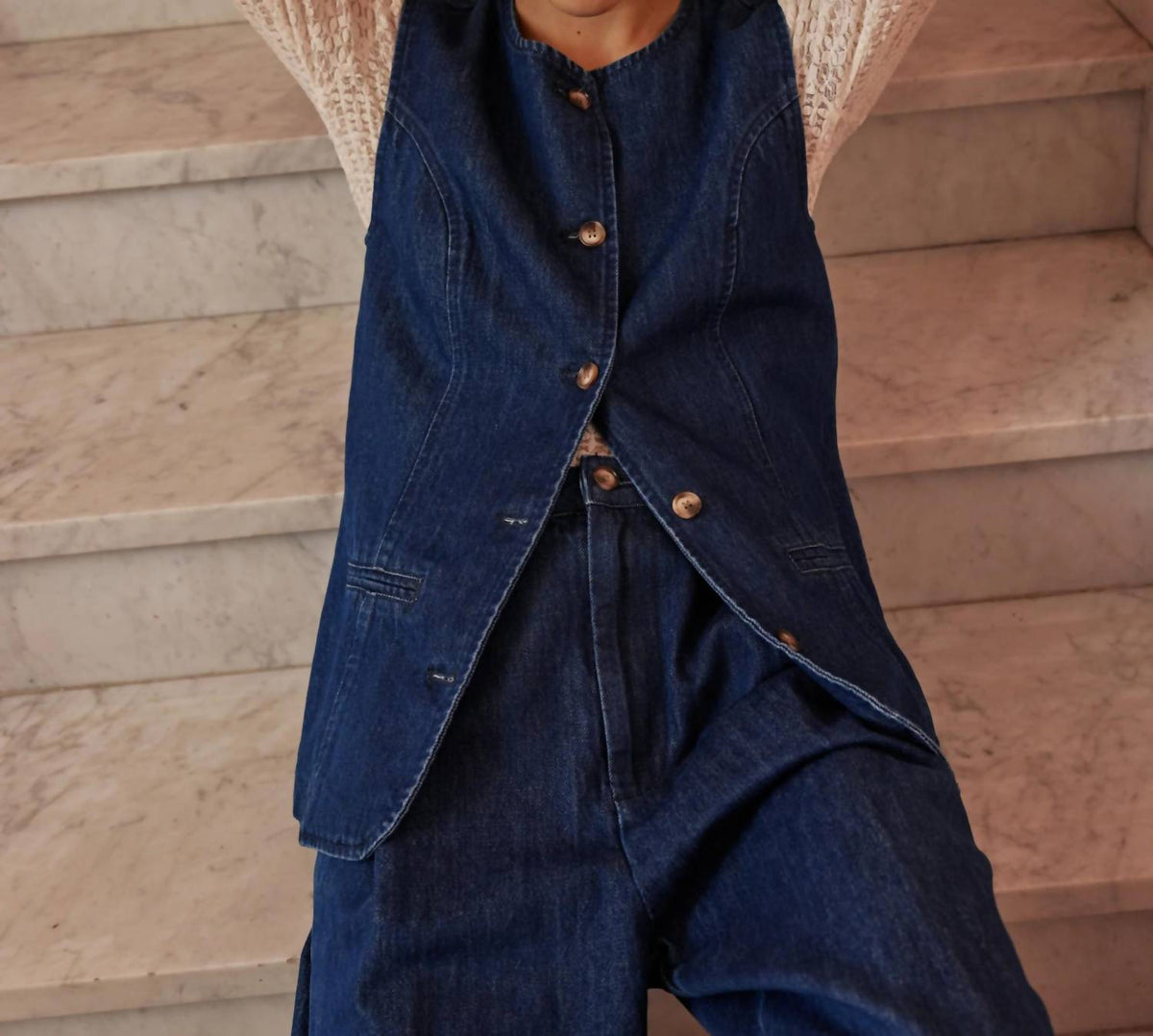 Grace & Mila - Vallon Front Waistcoat Denim Vest