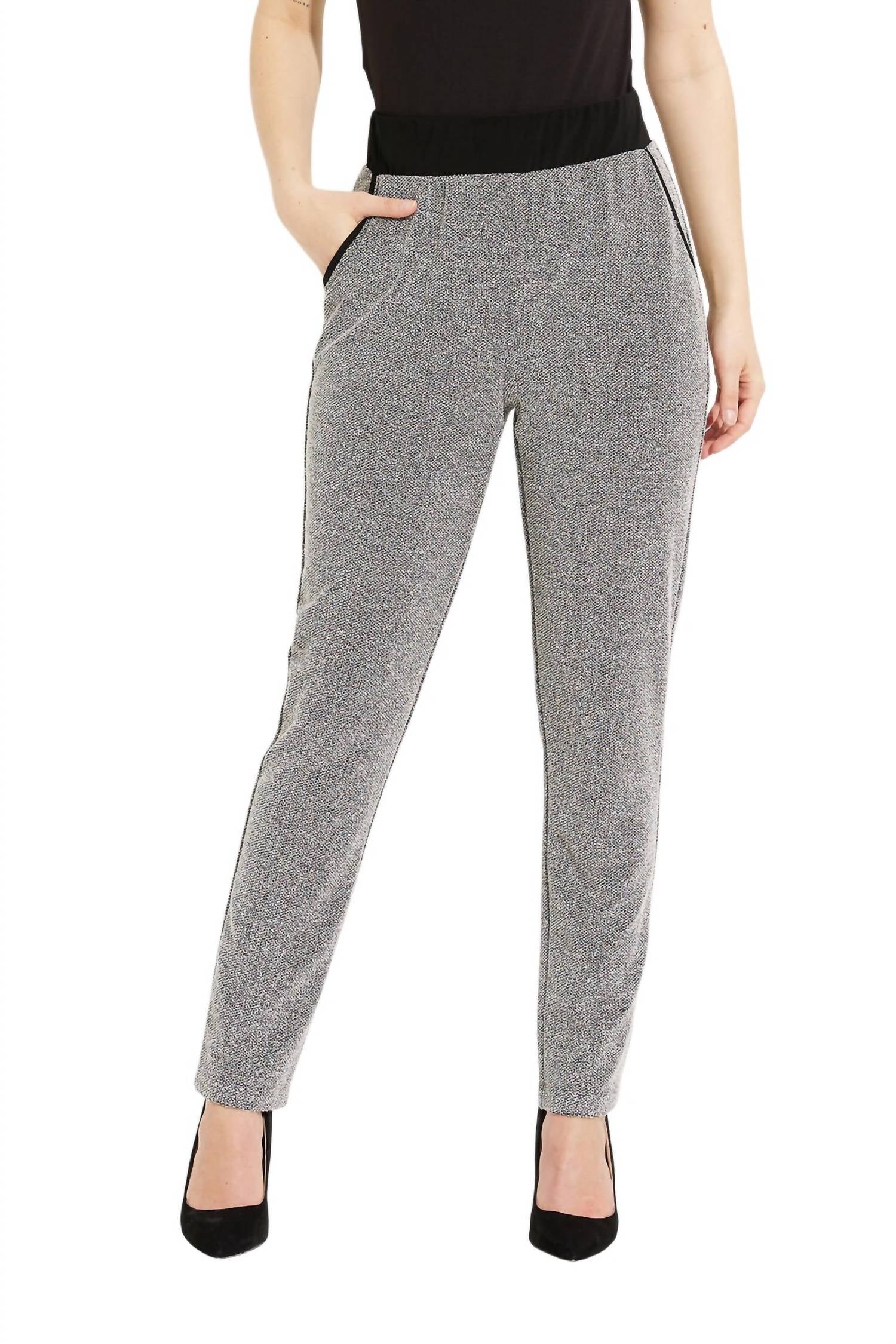 Joseph Ribkoff Matching Pant And Top Set in black off white - women's sleepwear - view 4