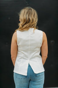 STEVE MADDEN Wesley Top in white 1 - women's blouse - alternate view