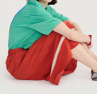 Bobo Choses - Contrast-trim Evasé Midi Skirt
