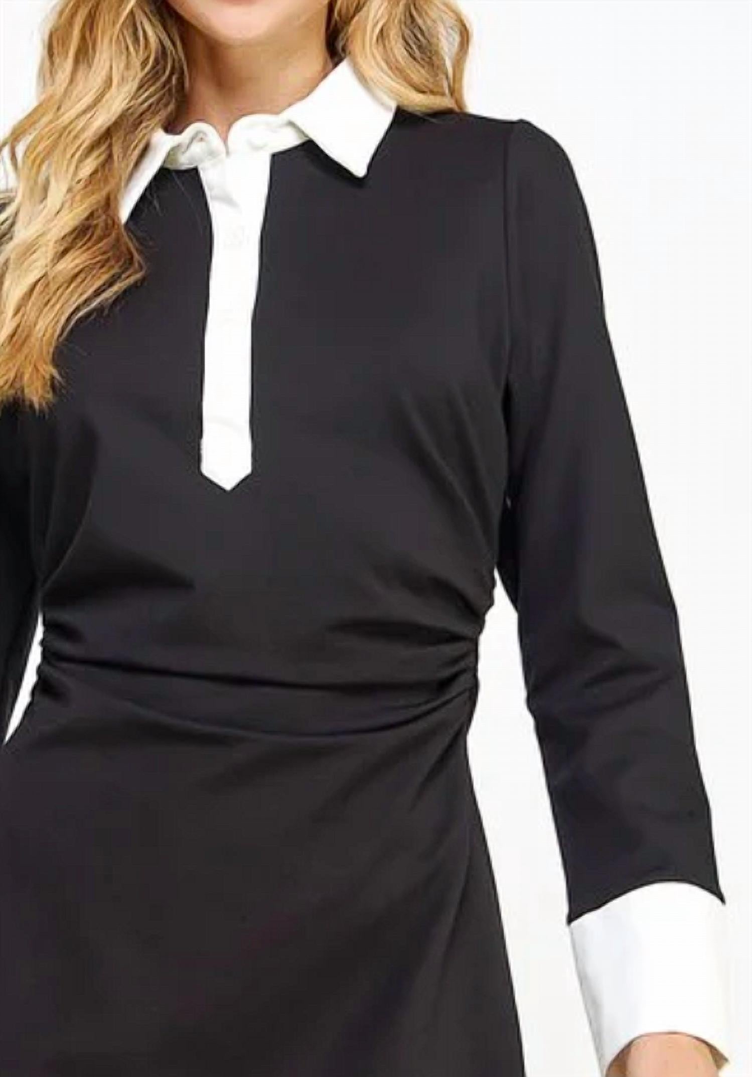 Strut & Bolt Sport Day Dress in black and white - women's dress - detail view