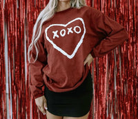 Full Time Purchase Sweetheart Sweatshirt in red - women's top - alternate view