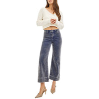 Risen - High Rise Crop Corduroy Pants