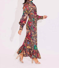 Alden Adair Parker Mock Neck Maxi Dress in royalty - women's dress - alternate view