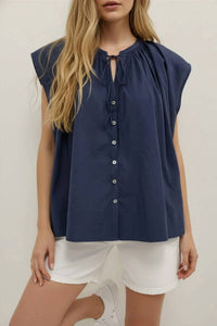 Pinch - Tie Neck Blouse