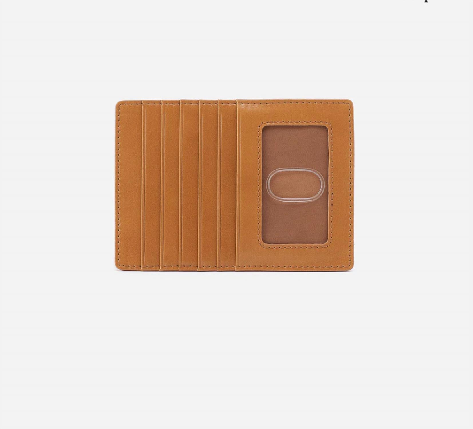 HOBO Women's Euro Slide Card Case in tan - women's accessory - detail view