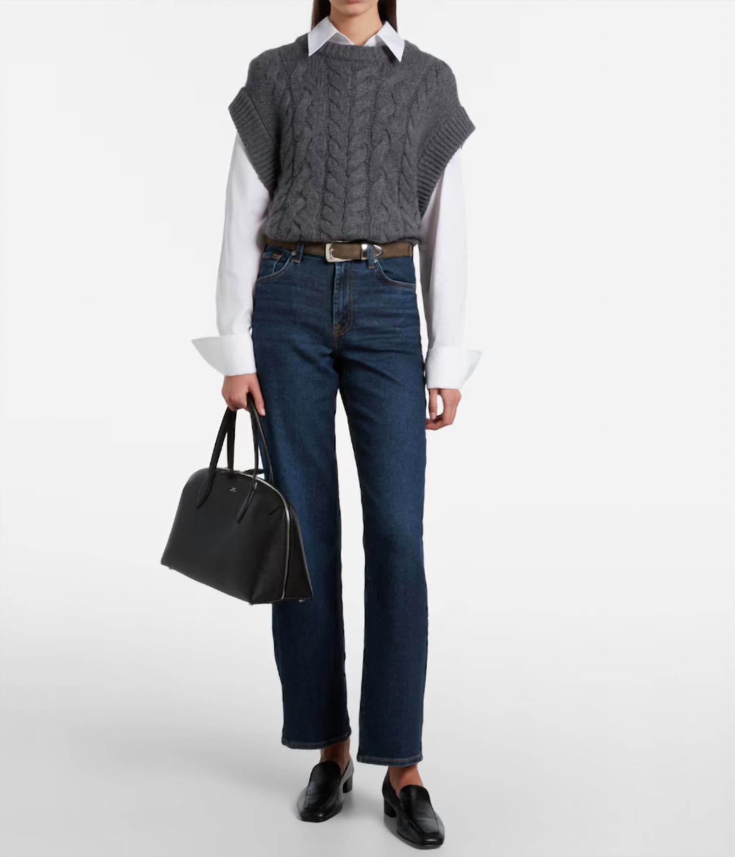7 For All Mankind Stovepipe Straight Jeans in bluecrest - women's jeans