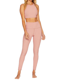 Beach Riot Ribbed Ayla Legging in pink - women's pants