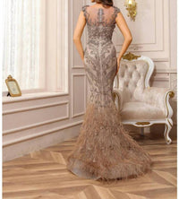 Terani Couture - Sophisticated Elegant Formal Long Evening Beaded Tulle Dress