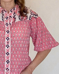 Mahila - Mitch Floral Block Print Blouse - Plus