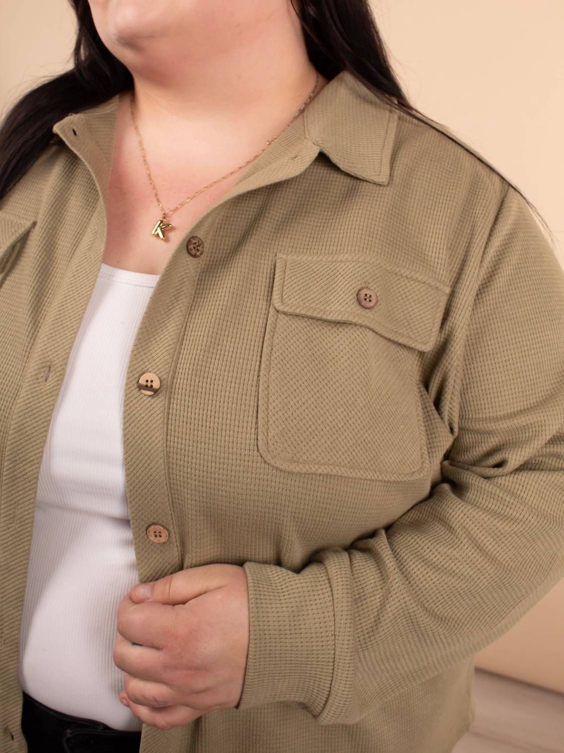 Michelle Mae - Timeless Threads Thermal Button Up Shirt