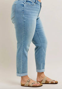 Judy Blue - Cool Denim Cuff Boyfriend Jeans