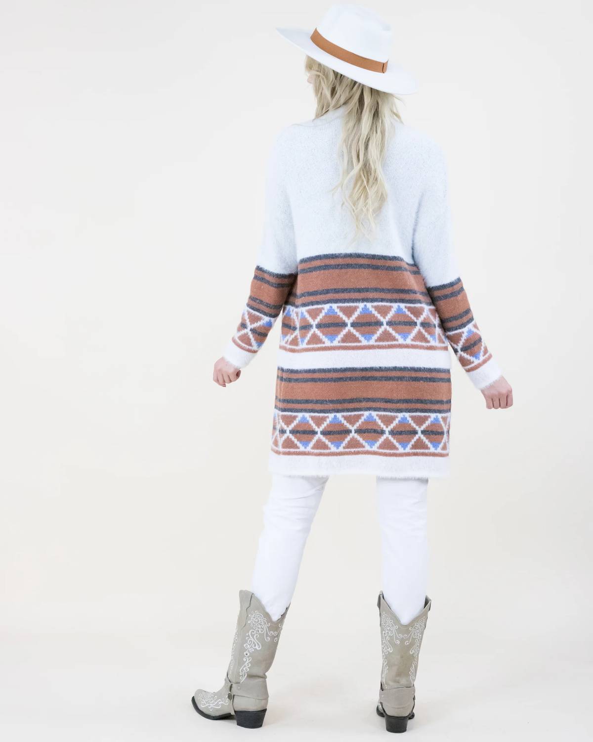 Original Usa - Geo Print Eyelash Cardigan