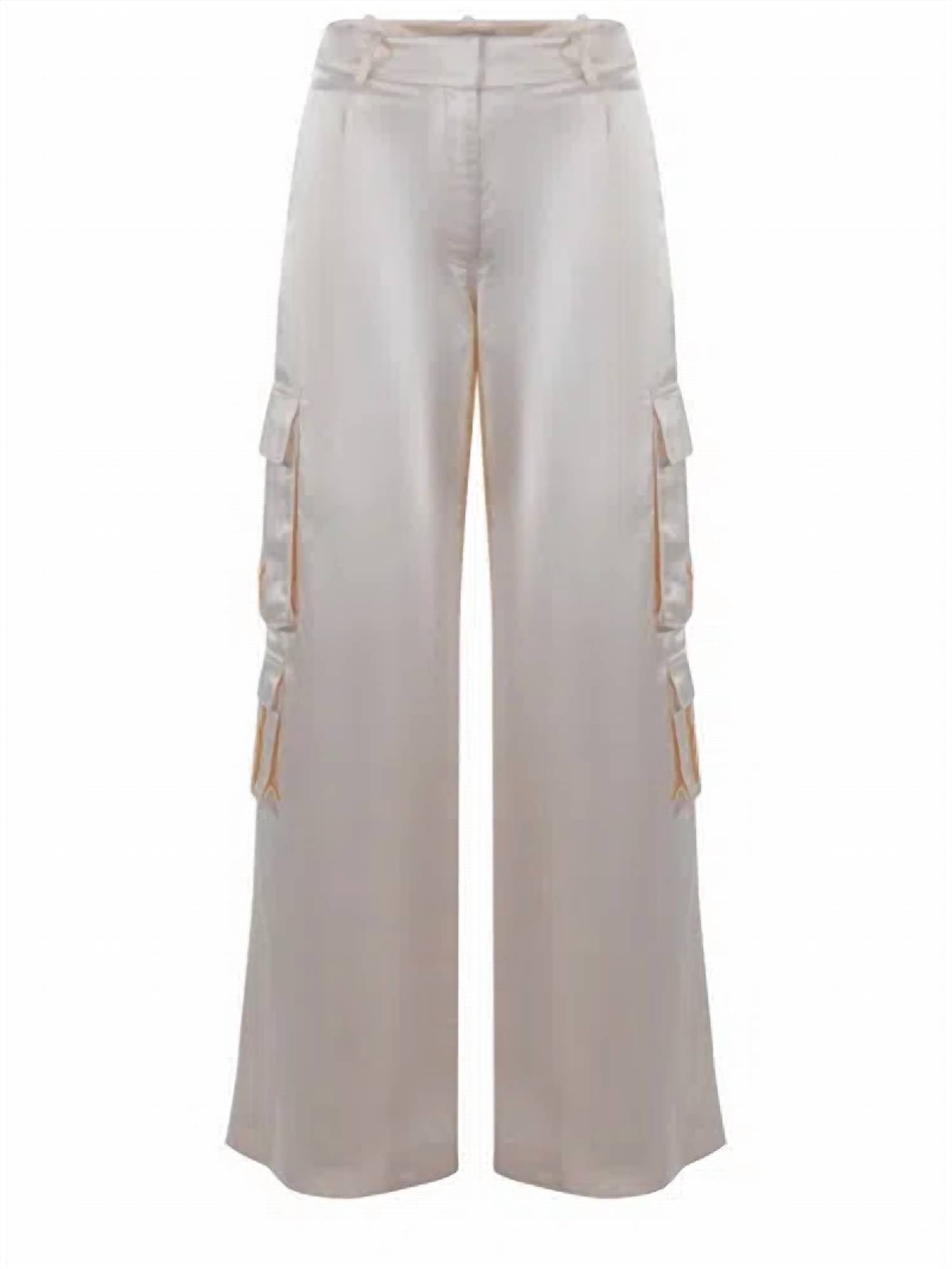 Self-Portrait - Women's Satin Cargo Trousers