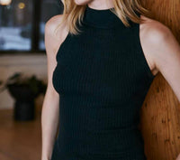 Autumn Cashmere - Rib Mock Neck Halter Top