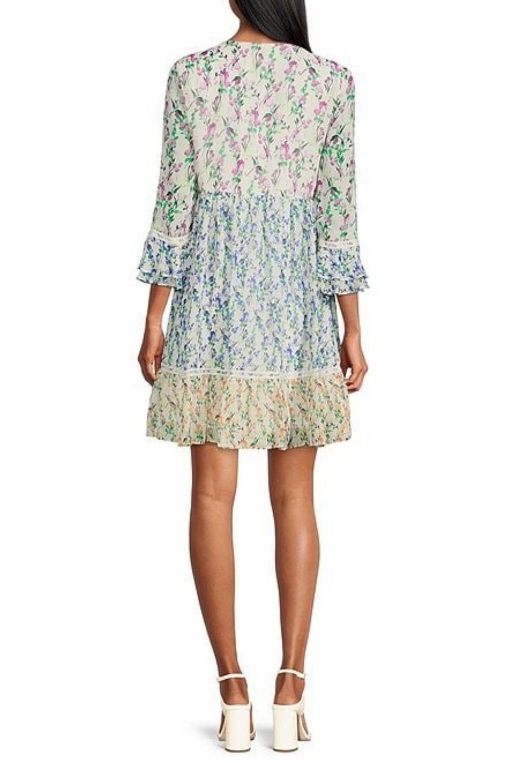 Maison Tara - Floral Print Ruffle Sleeve Babydoll Dress
