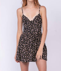 Sky To Moon - Floral Plunge Detail Bustier Dress